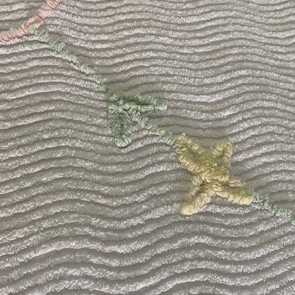 Vintage chenille baby bedspread with animal and floral motifs. - Picture 3 of 8